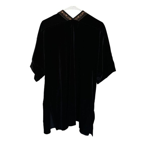 Silverado Velvet Open Front Kimono Long Cardi in Black Women's Large /j2 - Picture 3 of 8